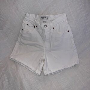 Abercrombie & Fitch White High Rise Dad Shorts